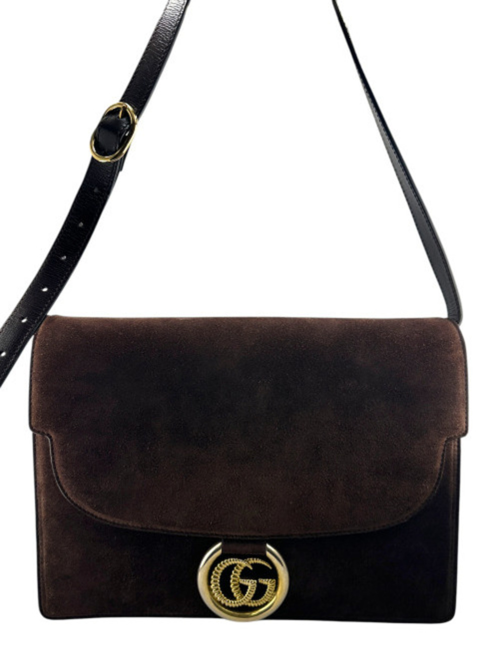 Gucci Brown Suede GG Torchon Ring Bag